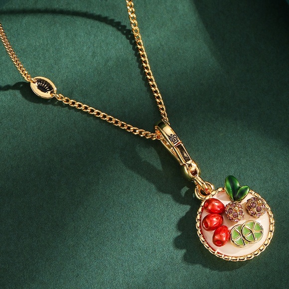 Juicy Couture Jewelry - Juicy Couture Gold Necklace with Red and Green Accents